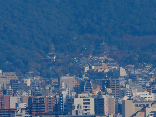 京都嵯峨嵐山 大悲閣から望む清水寺