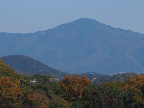 京都嵯峨嵐山 大悲閣から望む比叡山